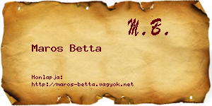 Maros Betta névjegykártya